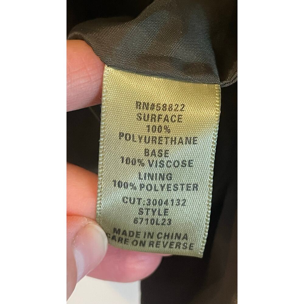 Max Studio Women's Washed Faux Leather Zip Moto Jacket Olive Green Size M - Picture 11 of 11